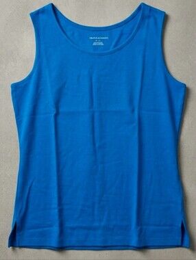 Vibrant Draper’s & Damon’s Women’s Medium Bright Blue Sleeveless Shell Top Side